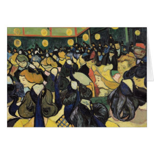 Cartão Vincent van Gogh   a dança salão em Arles, 1888