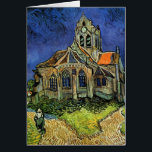 Cartão Vincent van Gogh - A Igreja em Auvers<br><div class="desc">A Igreja de Auvers (1890) de Vincent van Gogh é uma pintura religiosa de Apos impressionismo fino e arquitetônica. Uma mulher caminhando em direção à capela da vila com belas janelas de vidro manchado. Uma cena de arquitetura diária. Sobre o artista: Vincent Willem van Gogh (1853-1890) era um pintor Post...</div>