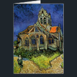 Cartão Vincent van Gogh - A Igreja em Auvers<br><div class="desc">A Igreja de Auvers (1890) de Vincent van Gogh é uma pintura religiosa de Apos impressionismo fino e arquitetônica. Uma mulher caminhando em direção à capela da vila com belas janelas de vidro manchado. Uma cena de arquitetura diária. Sobre o artista: Vincent Willem van Gogh (1853-1890) era um pintor Post...</div>