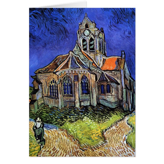 Cartão Vincent Van Gogh - A Igreja em Auvers (Frente)