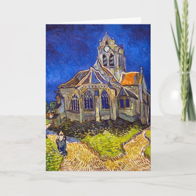 Cartão Vincent van Gogh - A Igreja em Auvers (Frente)