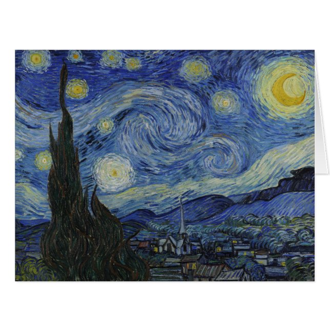 Cartão Vincent Van Gogh, A Noite Estrelada (Frente horizontal)