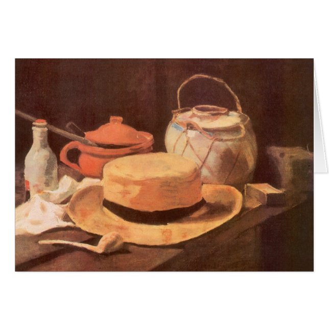 Cartão Vincent van Gogh - A Vida Estática com o Chapéu Am (Frente Horizontal)