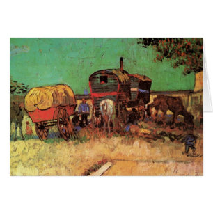 Cartão Vincent van Gogh - Acampamento de Ciganos Caravana