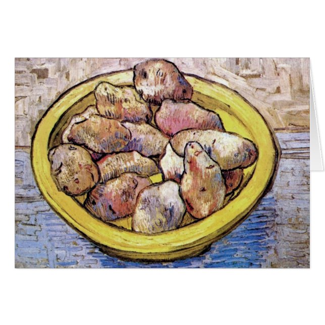 Cartão Vincent Van Gogh - Ainda Vida Batatas De Bela Arte (Frente Horizontal)
