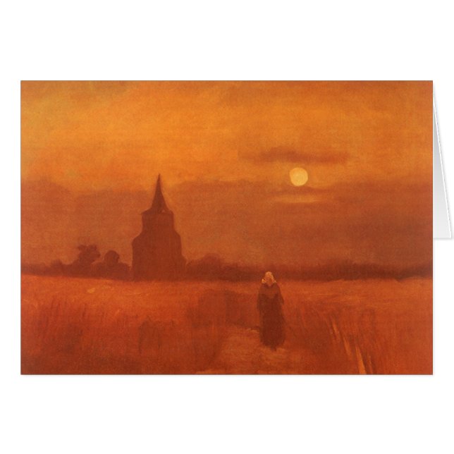 Cartão Vincent van Gogh - Antiga Torre nos Campos (Frente Horizontal)