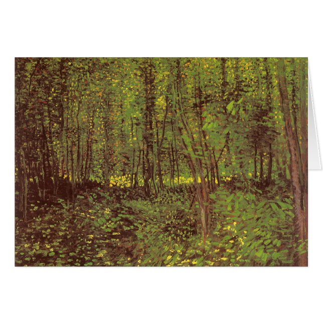 Cartão Vincent van Gogh - Árvores e Sub-bosque (Frente Horizontal)