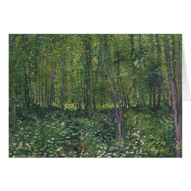 Cartão Vincent van Gogh - Árvores e Subcrescimento (Frente Horizontal)