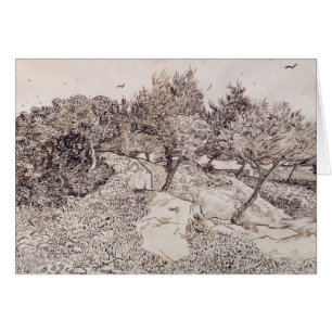 Cartão Vincent van Gogh as oliveiras