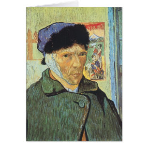 Cartão Vincent van Gogh - Autorretrato com a Orelha Corta