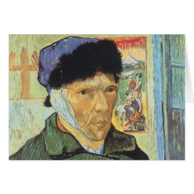 Cartão Vincent van Gogh - Autorretrato com Orelha Bandada (Frente Horizontal)
