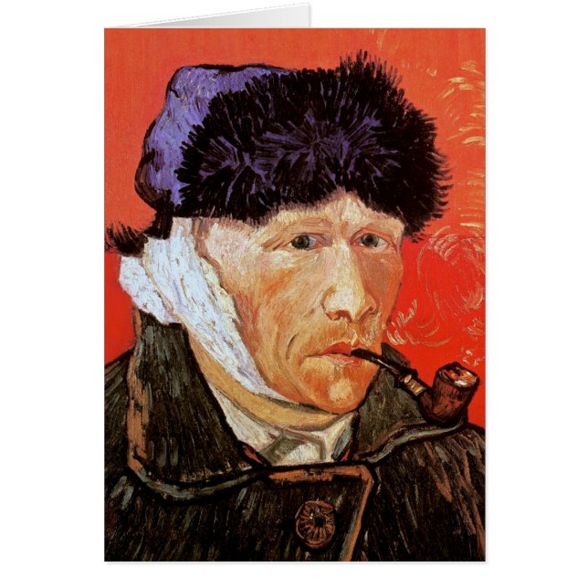 Cartão Vincent Van Gogh - Autorretrato com Orelha Bandada (Frente)