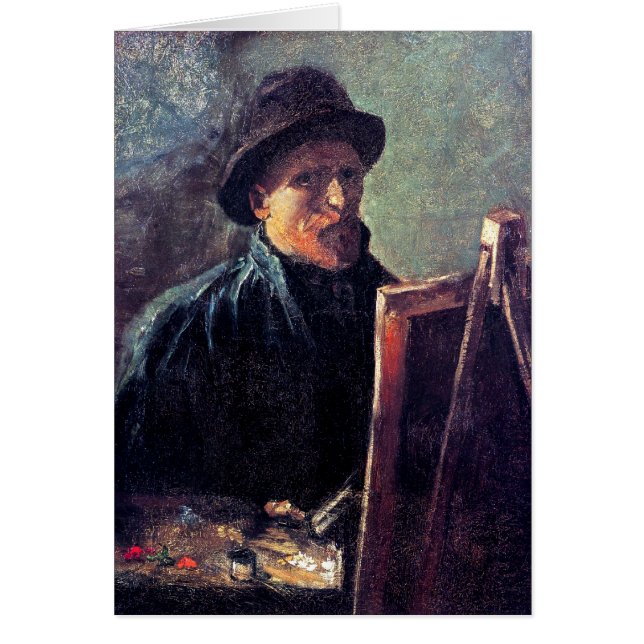 Cartão Vincent Van Gogh - Autorretrato Dark Felt Hat (Frente)