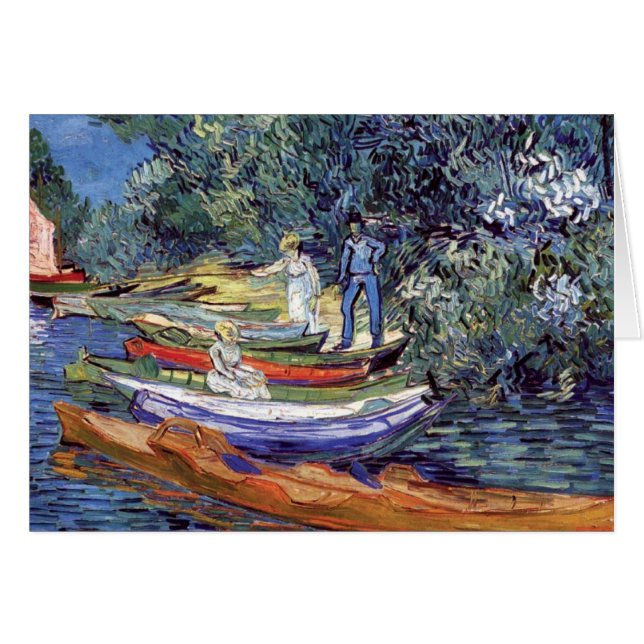 Cartão Vincent Van Gogh - Barcos Remadores Na Oise Dos Ba (Frente Horizontal)