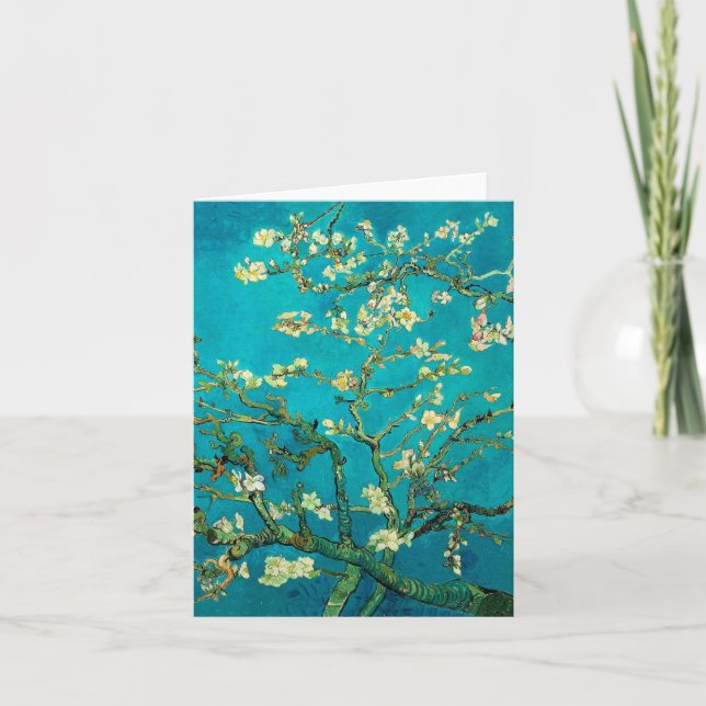 Cartão Vincent Van Gogh Blossoming Almond Tree Arte Flora (Frente)