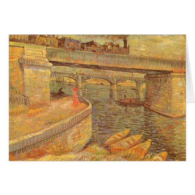Cartão Vincent van Gogh Bridges na Seine Asnieres (Frente Horizontal)