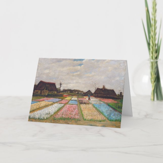 Cartão Vincent van Gogh - Camas de Flor na Holanda (Frente)