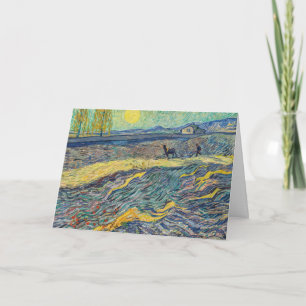Cartão Vincent van Gogh - Campo com lavradores