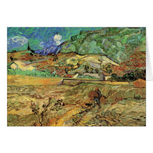 Cartão Vincent van Gogh - Campo de Trigo Cercado com Camp