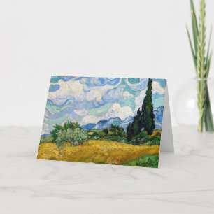 Cartão Vincent Van Gogh - Campo de Trigo com Ciprestes