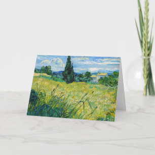 Cartão Vincent van Gogh - Campo de Trigo Verde com Cipres