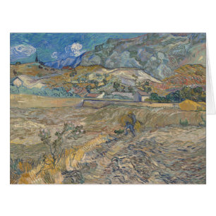 Cartão Vincent Van Gogh, campo fechado com camponês