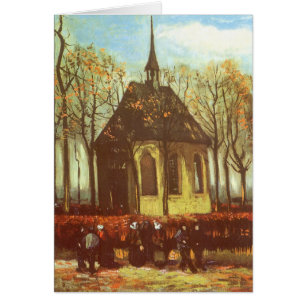 Cartão Vincent van Gogh - Capela em Nuenen, Churchgoers