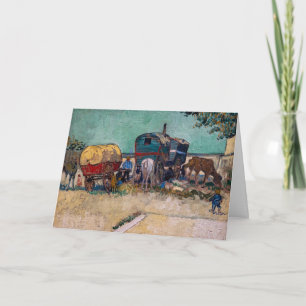Cartão Vincent van Gogh - Caravanas, Acampamento Cigano p