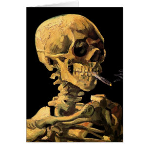 Cartão Vincent Van Gogh - Caveira Com Cigarro Aceso