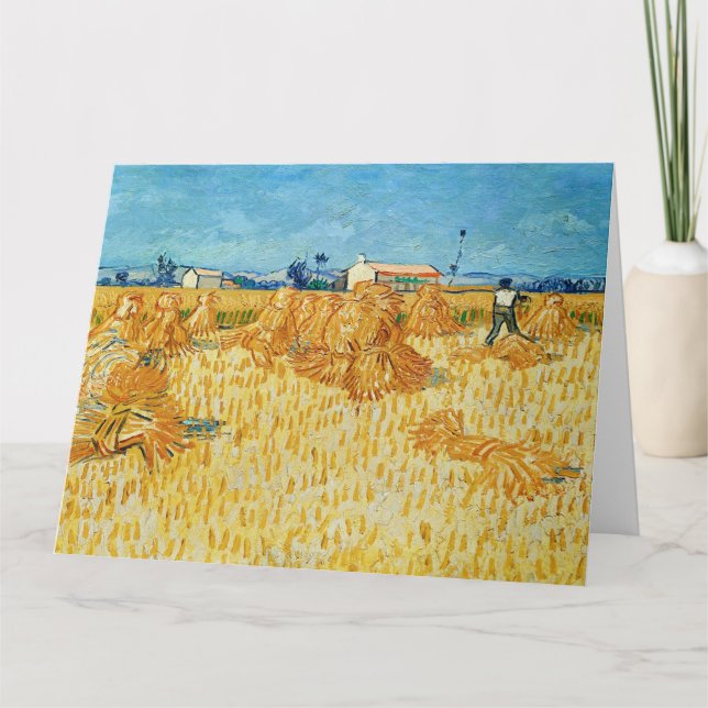Cartão Vincent Van Gogh, Colheita de Milho na Provença (Frente)