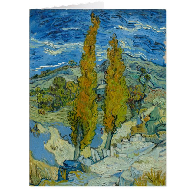 Cartão Vincent Van Gogh, Dois Poplars nos Alpilles (Frente)