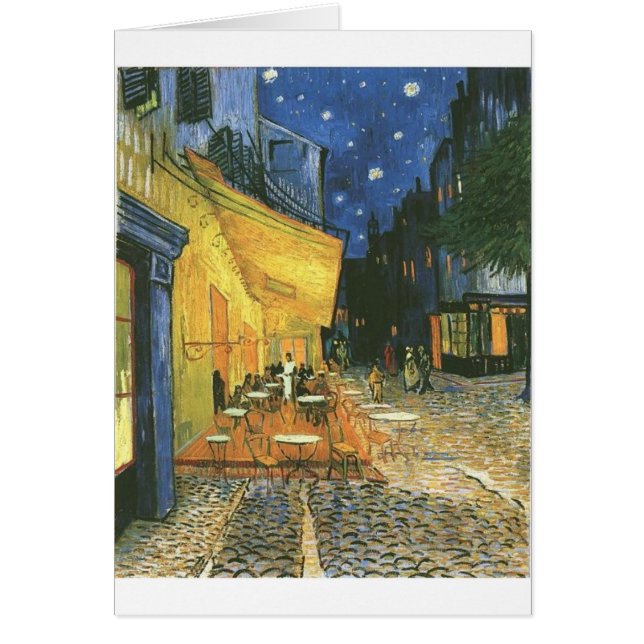 Cartão Vincent van Gogh é o Cafe Terrace (Frente)