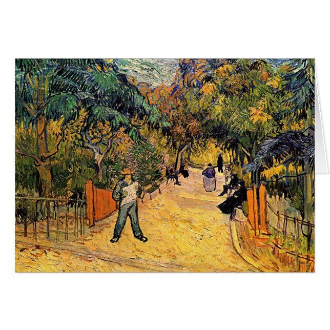 Cartão Vincent van Gogh - Entrada no Parque Público, Arle (Frente Horizontal)
