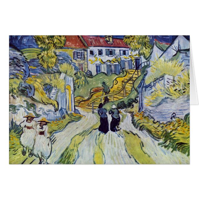 Cartão Vincent van Gogh - escadaria em Auvers (Frente Horizontal)