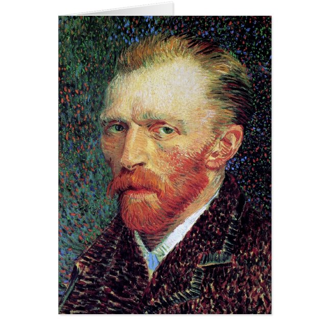 Cartão Vincent Van Gogh - Estilo de Pointilismo Autoretra (Frente)