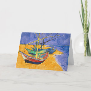 Cartão Vincent van Gogh - Fishing Boats on the Beach