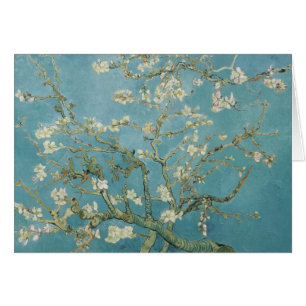 Cartão vincent van gogh, flor de amêndoa