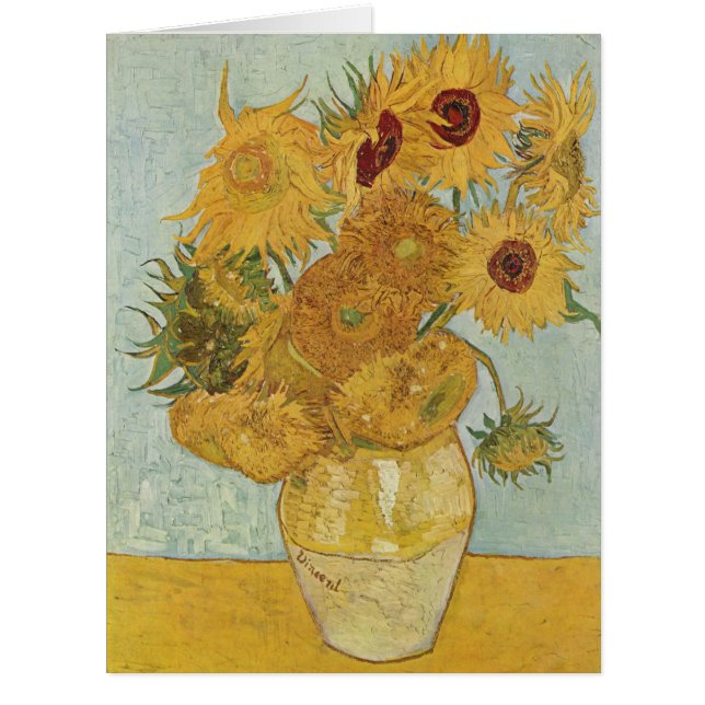 Cartão Vincent Van Gogh - Girassóis, 3ª versão (Frente)