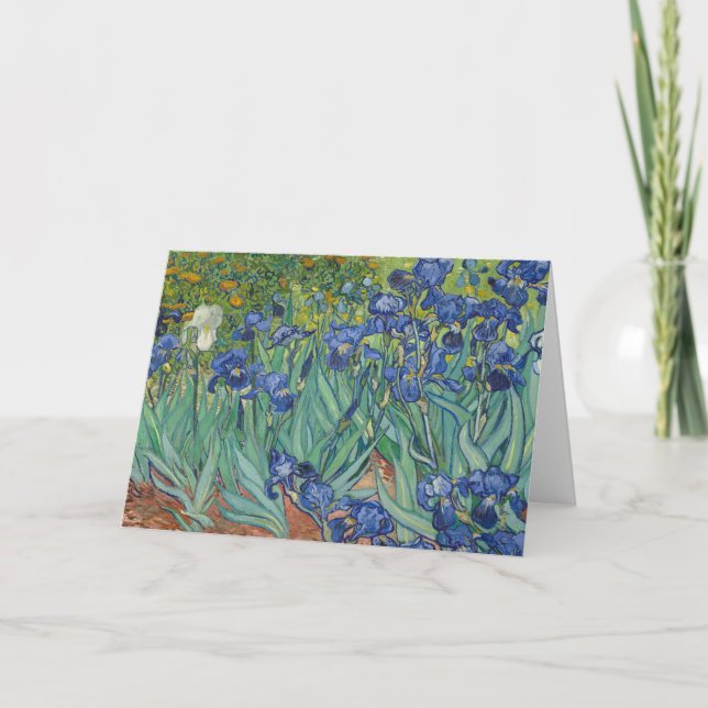 Cartão Vincent Van Gogh - Irises Painting Greetings Card (Frente)