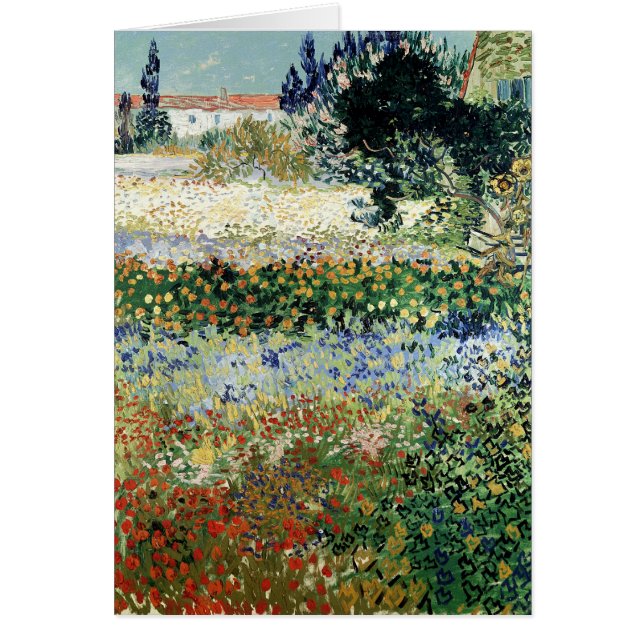 Cartão Vincent van Gogh | Jardim em Bloom, Arles, 1888 (Frente)