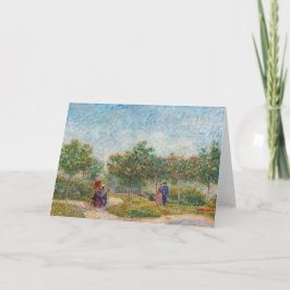 Cartão Vincent van Gogh - Jardim em Montmarte com Amantes