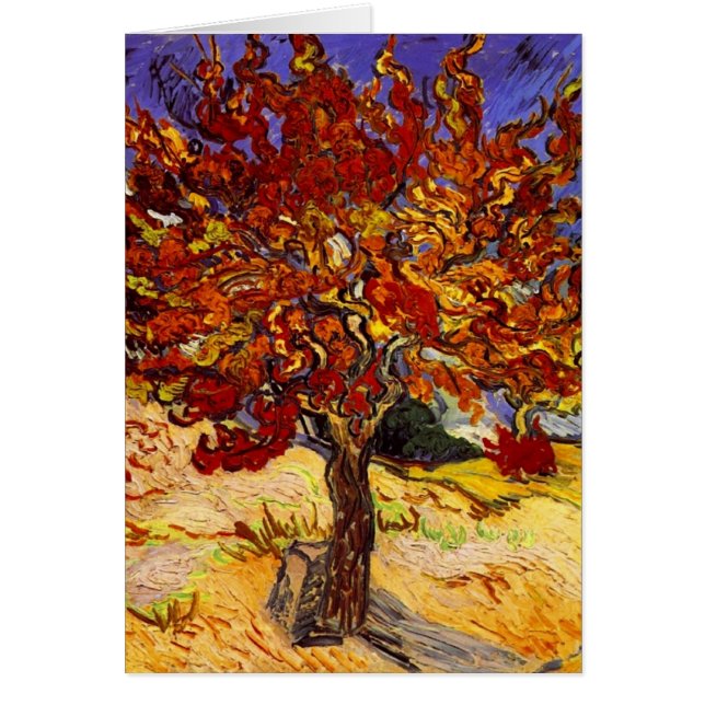 Cartão Vincent Van Gogh Mulberry Tree Pintura de Arte fin (Frente)
