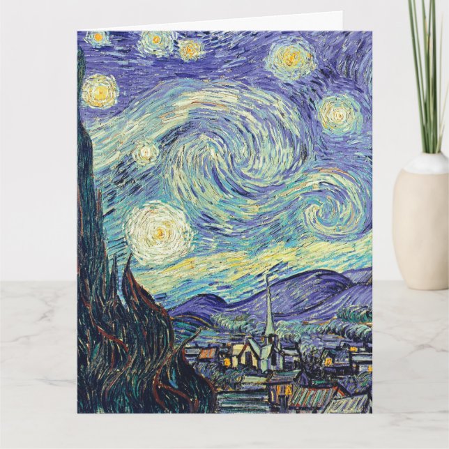 Cartão Vincent Van Gogh Na Noite Estrelada (Frente)