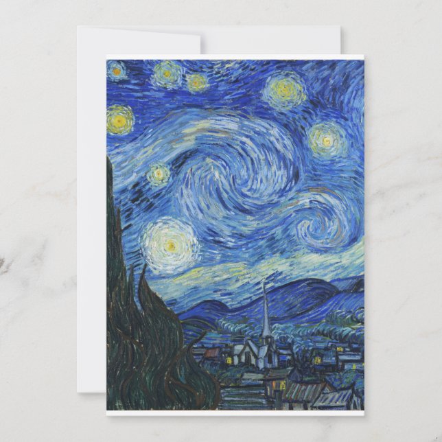 Cartão Vincent Van Gogh - Noite Estrelada (Frente)