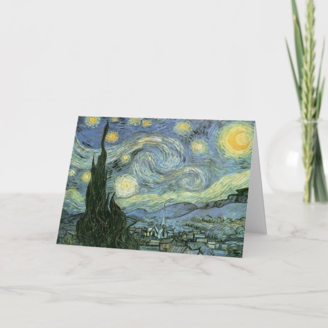 Cartão Vincent Van Gogh - Noite Estrelada (Frente)