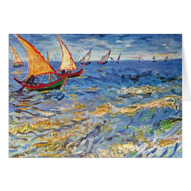 Cartão Vincent Van Gogh - O Mar Em Saintes Maries (Frente Horizontal)