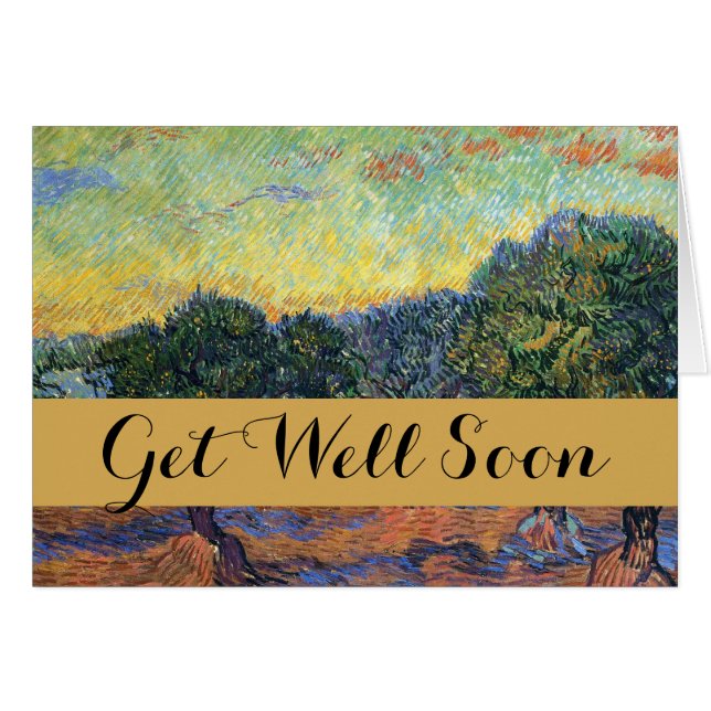 Cartão Vincent Van Gogh Olive Grove Impressionismo Arte (Frente Horizontal)