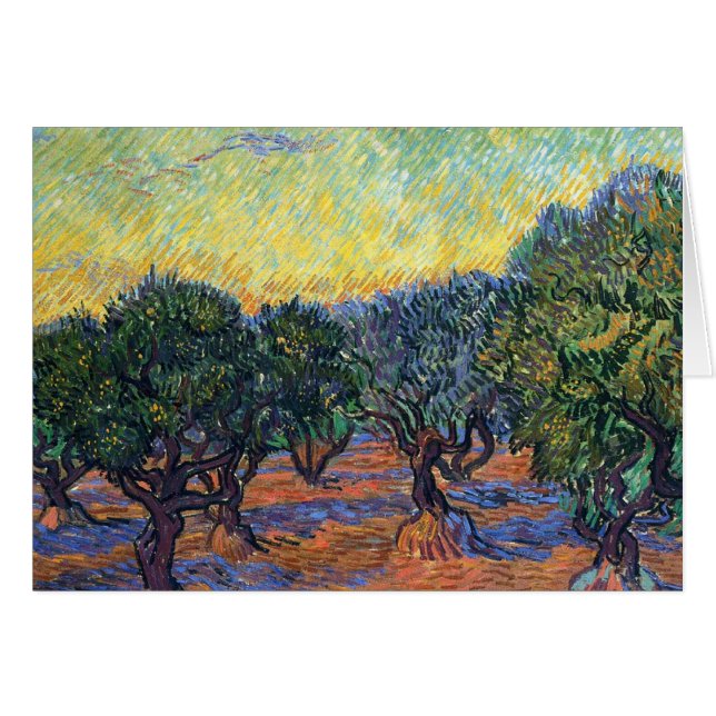 Cartão Vincent Van Gogh Olive Grove Impressionismo Arte (Frente Horizontal)