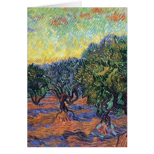 Cartão Vincent Van Gogh Olive Grove Impressionismo Arte (Frente)