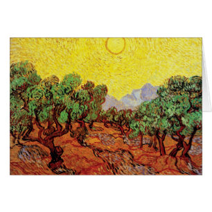 Cartão Vincent Van Gogh - Oliveiras com Céu Amarelo
